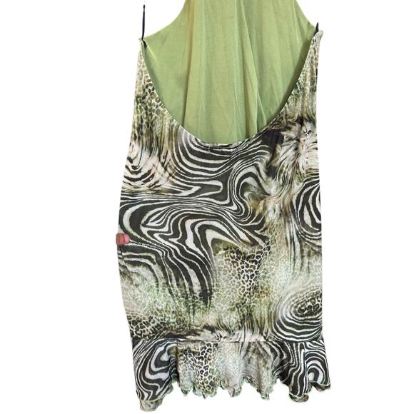 Motel Rocks Yubila Mini Dress In Mesh‎ Cheetah Green Size XL - Picture 12 of 16